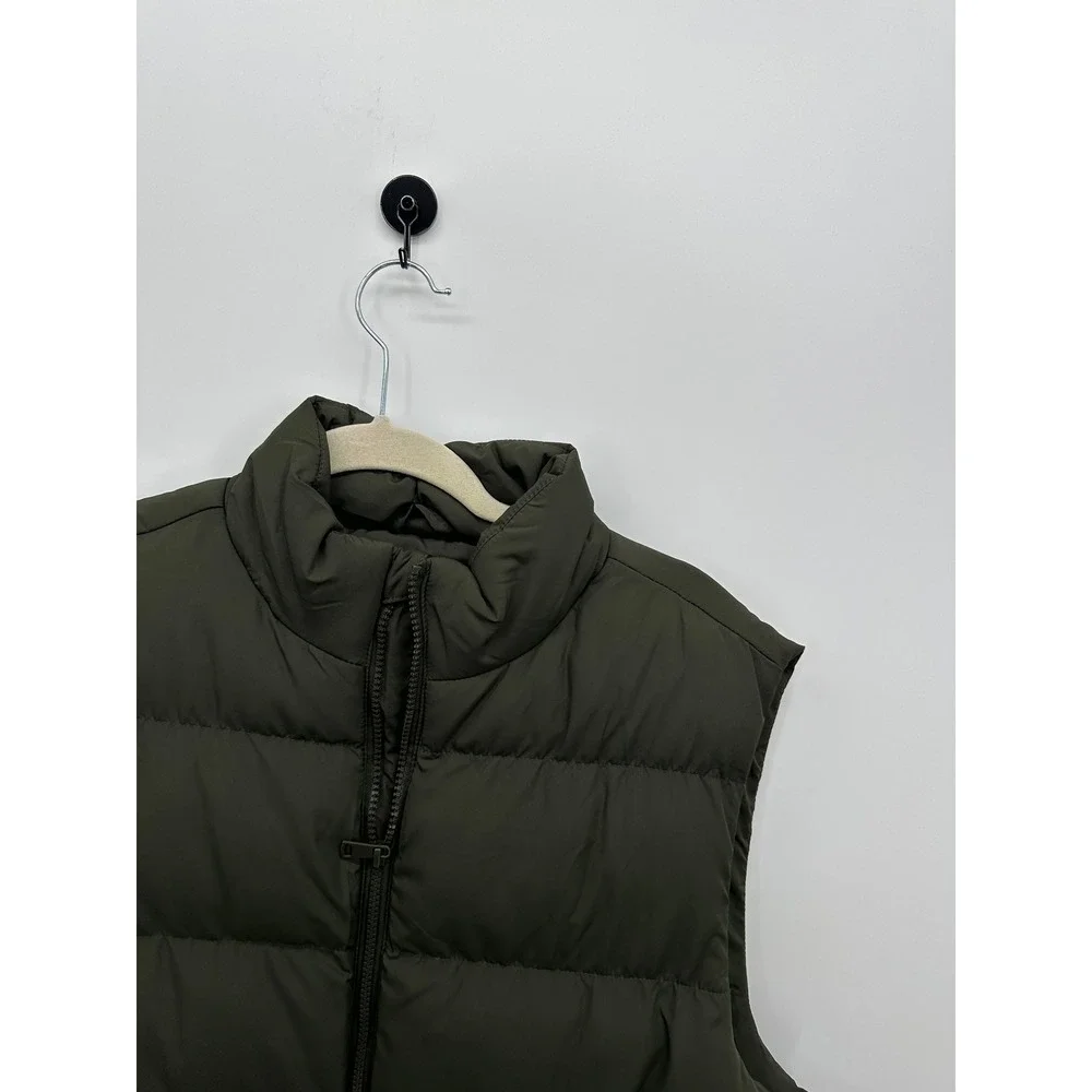 Spire Men's Olive Green Puffer Vest Quilted Full Zip Gorpcore Outdoor Utility